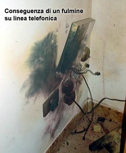 fulmine danneggia linea telefonica