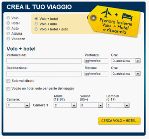 Prenota volo + hotel insieme e risparmia 