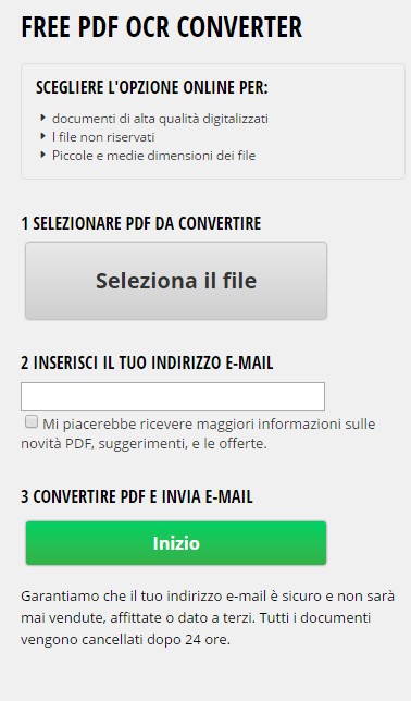 conversione di tutti i tipi di documenti digitalizzati