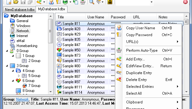 Configurare il programma KEEPASS PASSWORD SAFE.